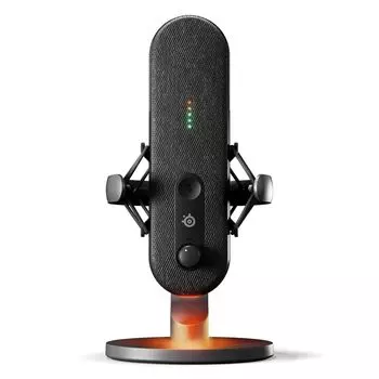 Совместимость с ПК SteelSeries Alias с USB-микрофоном для распространения игрового стримера, создателя контента, сонарного аудио ПО с функцией шумоподавления на основе искусственного интеллекта чёрный