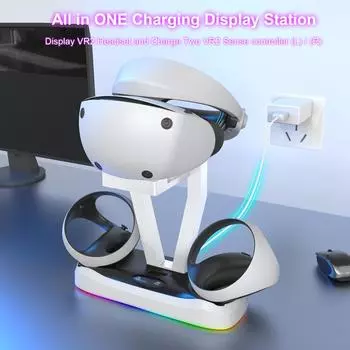 Совместимость с PS VR2 Аксессуары VR-Wireless Controller USB Charger-Gamepad Charging-Bracket Station с подсветкой дисплея