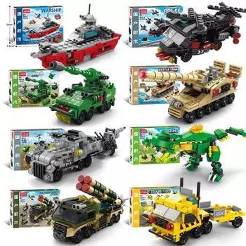 Совместимый конструктор Lego, машинка-динозавр, военная развивающая игрушка для мальчиков