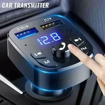 Совместимый с Bluetooth FM-передатчик Автомобильный плеер Комплект Карта Автомобильное зарядное устройство Quick 3.0 Dual USB Вольтметр Aux 12 В 24 В Автомобильный передатчик