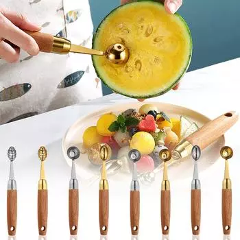 Совок для дыни, портативный, из нержавеющей стали, в форме гусеницы, совок для фруктов, ложка, совок для льда, совок для кексов E