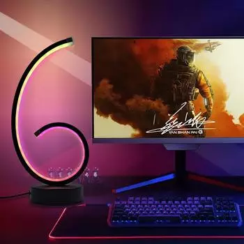 Современная настольная лампа креативная цифровая 6/8/9 , питание от USB - волшебная бегущая лампа, подходит для украшения игровой комнаты, вечеринки, дня рождения WHITE