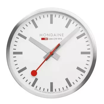 Современные настенные часы Mondaine, алюминий, серебро, серебро,