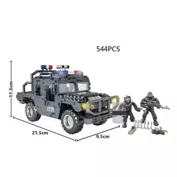 Современный мега строительный блок SWAT, супер полицейская фигурка Dongfeng Brave Warrior Troop Carrier, игрушечный блок для