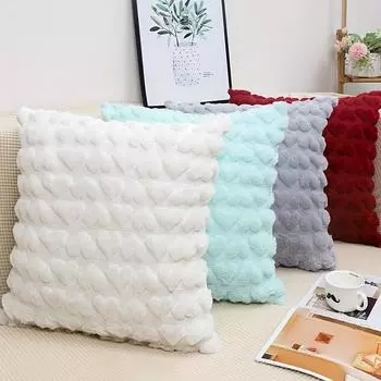 Современный однотонный чехол для подушки Love Plush Throw, чехол для подушки ко Дню Святого Валентина, для дома, комнаты, спальни, гостиной, декора дивана 45X45cm розовый