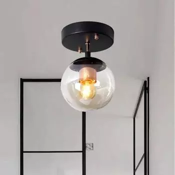 Современный потолочный светильник E27 LED прочный стеклянный светильник для прихожей коридора балкона скандинавское украшение простой домашний потолочный светильник