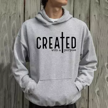 Создано с целью толстовка с капюшоном Faith Hoodies Bible Saying Hooded Sweatshirt Unisex Long Sleeve Pullover Christian Hoody Tops S чёрный
