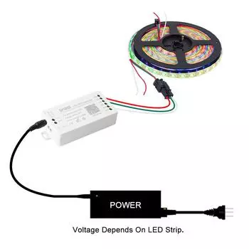 SP108E LED Wifi Magic Controller WS2812B WS2813 и т. д. Светодиодная лента, модуль, беспроводное управление, умное приложение, IOS 10/Android 4.4, DC5-24 В AP or STA Wifi Mode