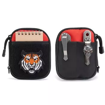 SP1 EDC Pocket Mighty Pouch for EDC Bag with Patch Small Tool Pouch with Elastic Organizer Utility Pouch for Nylon Compact Organizer Pouch, Organizer,