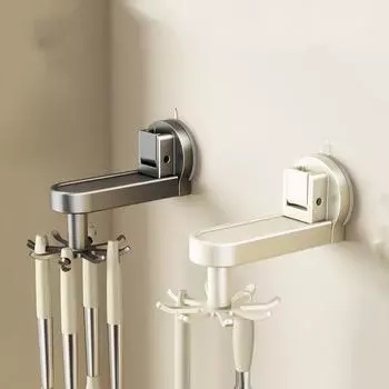 Space Aluminum Spatula Spoon Hanger Punch-free Wall-mounted Suction Cup Shower Hooks Reusable Heavy Duty Utensil Storage Rack серый