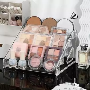 Space Save Nail Polish Display Holder Clear Eyeglasses Stand Holder Cosmetic Storage Tray Home Use 3 Layers