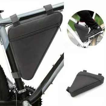 Spacious Storage Bicycle Triangle Bag Waterproof Bike Beam Hanging Bag Outdoor Sports чёрный