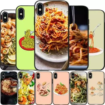 spaghetti black Silicone Phone Case For iPhone 12 XR XS Max 5 5S SE 2020 6 6S 7 8 PLUS X 11Pro Max11 Cover Shell iPhone 5 5S SE