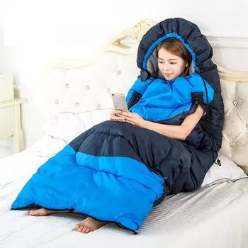 Спальный мешок для кемпинга, 1800 г, эластичный утолщенный полый хлопковый спальный мешок, пригодный для машинной стирки, уличный спальный мешок для взрослых