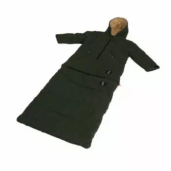 Спальный мешок DOD Jakeshura 2M 2WAY, который можно использовать в качестве одежды для холодной погоды или как костер. Рекомендуемый рост ~175 см. S1-708-KH. зелёный