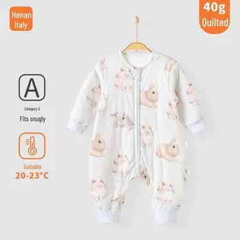 Спальный мешок Yiri Infant Split-Leg Pure Cotton - теплый, противоударный, стеганый, с длинными рукавами для осени и зимы 100 cm