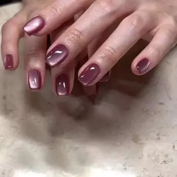 Spar Cat s Eye Wearing Nail Fake Nail Nail Piece Nail Piece Short Ballet Solid Color Nail Piece Wearing Nail Piece