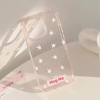 Sparkling Pink Star Full Screen Phone Case 15promax