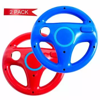 Специальная ручка Wii, руль Mario Kart, руль для гоночного автомобиля, пульт дистанционного управления, красный и (синий)