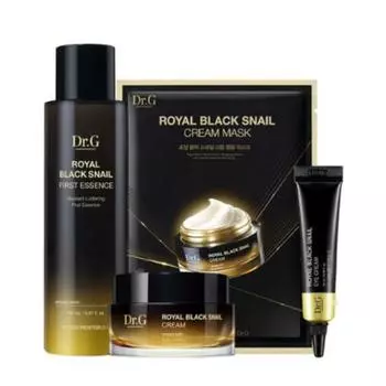 Специальный набор Dr.G Royal Black Snail (First Essence 165 мл + Крем 50 мл + Крем для кожи вокруг глаз 10 мл + Набор масок 1 шт.) (+ Сумка для покупок)