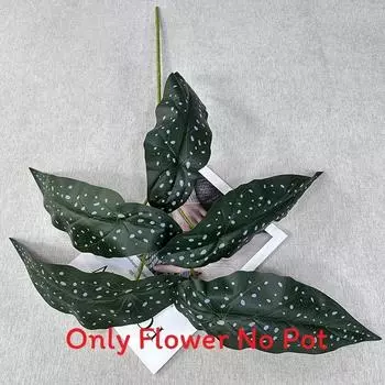 Spectabilis Malus Leaf Artificial Green Plant For Home Decor Wedding Displays White Dots Green