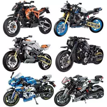 Speed Champions GP Tournament Мотоциклы Модель Строительные Блоки Классические Современные Мото Мотоциклы Гонки На Мотоциклах По Мото Дороге Детские Игрушки Подарки
