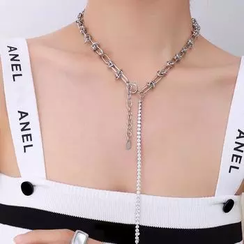 Spice Girls Trend Splicing Chain Tassel Circon ожерелье на шею индивидуальная Cusa Clavicle Chain Accessories P032