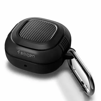 Spigen Чехол для Galaxy Buds 2 Pro, совместимый с чехлом для Galaxy Buds 2 из ТПУ с карабинным кольцом, амортизация, легкий, устойчивый к царапинам, пылезащитный чёрный