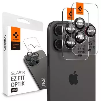 Spigen iPhone16Pro Camera Protection iPhone16ProMax Camera Protection Film 9H Hardness Tempered Glass Edition Совместимо с защитой объектива 2 шт.