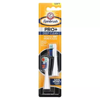 Spinbrush, Pro+, глубокая очистка, сменные насадки, мягкая щетина, 2 шт.