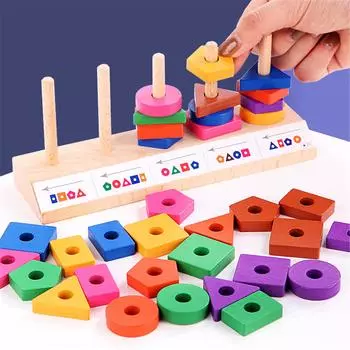 Spindles Wooden Montessor Math Material Counting Toy for Kids Children Gift