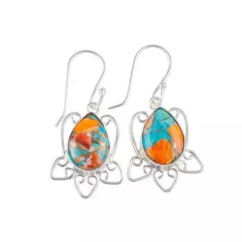 Spiny Oyster Gemstone 925 Sterling Silver Handmade Jewelry Earrings For Daughter EE-40-33