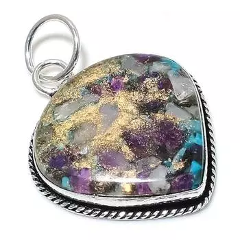 Spiny Oyster Gemstone Handmade 925 Sterling Silver Jewelry Pendant 2.17 n1p88