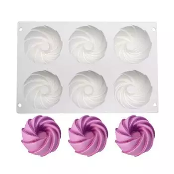 Spiral Flowers Cake Decorating Mold 3D Silicone Molds for Baking Cakes Brownie Mousse Make Dessert Pan Chocolate белый