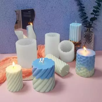 Спиральная цилиндрическая свеча для благовоний силиконовая форма DIY креативный автомобильный диффузор ручная работа гипсовая форма для мыла Light Grey