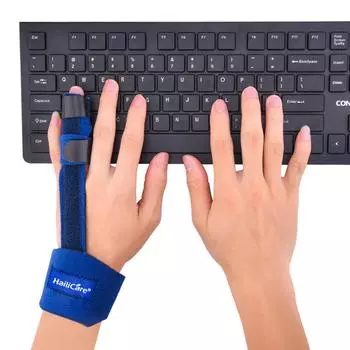 Splint Tendon Sheath Protector Finger Splint Brace Adjustable Detachable Protective Finger Gloves синий