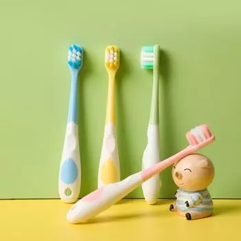 Сплошная цветная детская зубная щетка, мультяшная щетка для чистки рта, зубная щетка с мягкой щетиной, уход за зубами