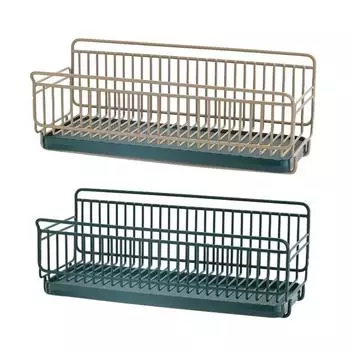 Sponge Holders Waterproof Carbon Steel Organizers Not Drilling for Home Use X3UC зелёный