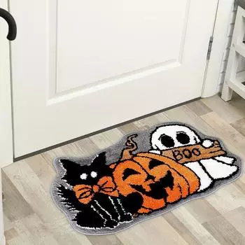 Коврик для ванной Spooky Ghost Halloween, мягкий, нескользящий, из микрофибры для гостиной, спальни и ванной комнаты