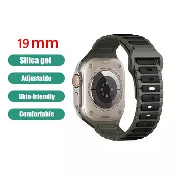 Sport Silicone Strap Adjustable Silicone Replacement Strap Smartwatch Bracelet for Apple Watch 9/8/7/Ultra S10 38/40/41/S10 42mm Orange White