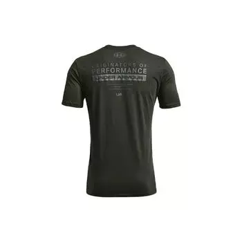 Спортивная дышащая прямая футболка Under Armour Training, мужские топы, зеленый барокко, 1352045-310 XL