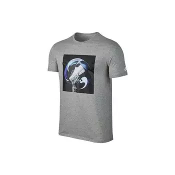 Спортивная футболка с принтом Nike Creative Alphabet, мужские топы, серая AH8400-063 L