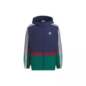 Спортивная куртка Adidas Originals с логотипом и полосатыми мужскими топами цвета индиго IN0995 XL