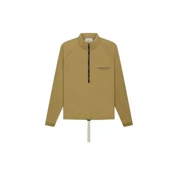 Спортивная куртка Fear Of God Essentials FW21 с половиной молнии, однотонным логотипом и рукавами реглан Куртки унисекс Янтарный FOG-FW21-018 L