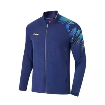 Спортивная куртка Li Ning Table Tennis Series с длинным рукавом и воротником-стойкой, женская куртка светло-синего цвета AYYU016-3 S