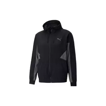 Спортивная куртка PUMA Spliced Design Logo с капюшоном Мужская Верхняя одежда Черный 522970-01