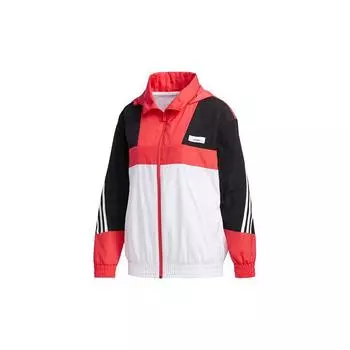 Спортивная куртка с капюшоном Adidas Neo с тремя полосками и буквенным принтом, женские куртки розового цвета FU1069 L
