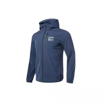 Спортивная куртка с капюшоном Li Ning Training Series Letter Print, мужская куртка синего цвета AFDQ353-3 M