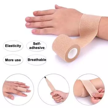 Спортивная лента для повязки, самоклеящаяся эластичная повязка Elastoplast, спортивная защита для колена, пальцев, плеч, татуировок, аксессуары, 1 рулон 25mmx2m