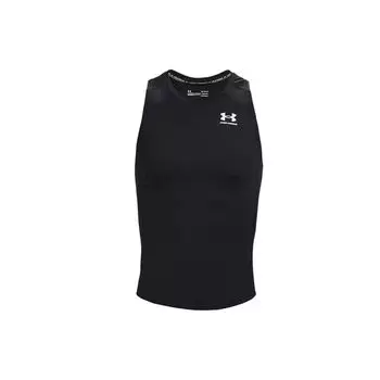 Спортивная майка Under Armour HeatGear Compression Contrast Logo, мужские топы, черные 1368352-001 S